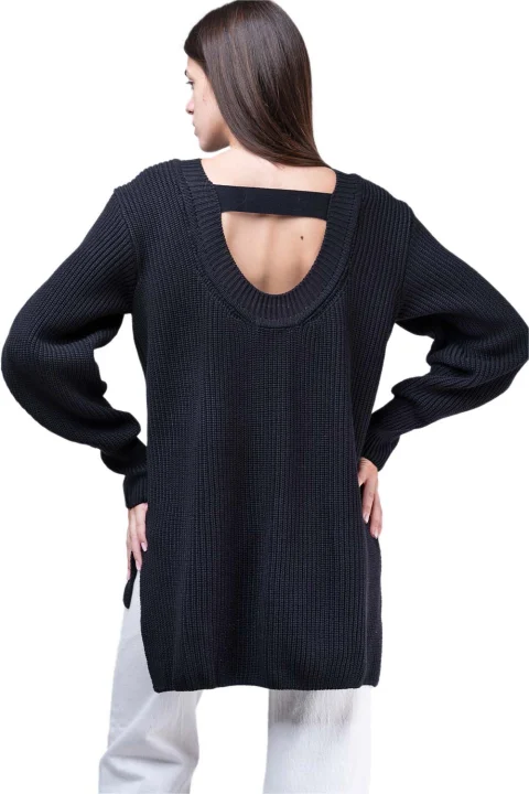 Плетено "Tactility" Maxi Pullover Fully-Fashioned W235002 12052-black — снимка 2