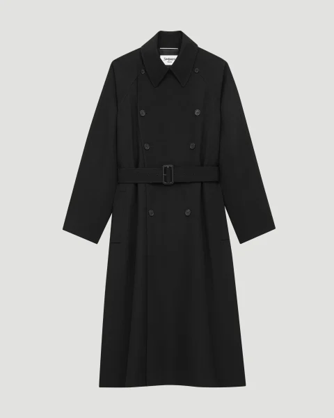 Long Coat in Grain de Poudre