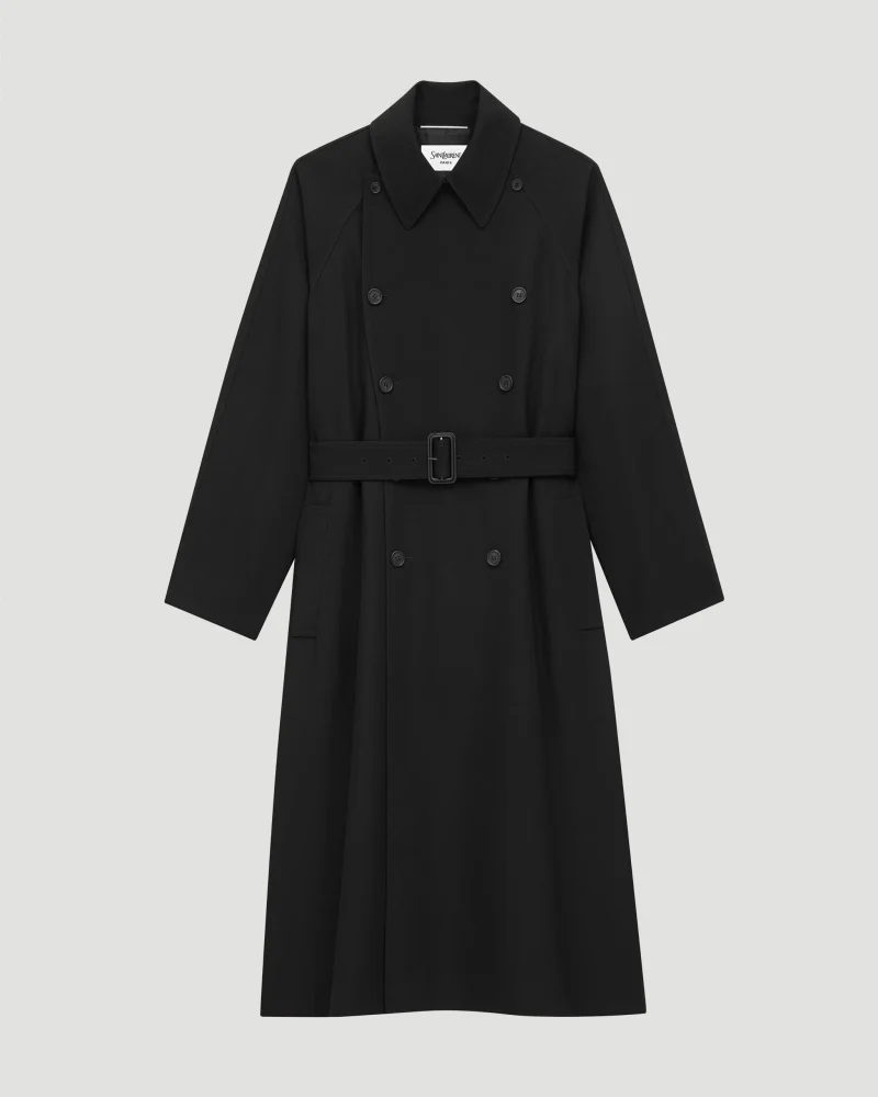 Long Coat in Grain de Poudre