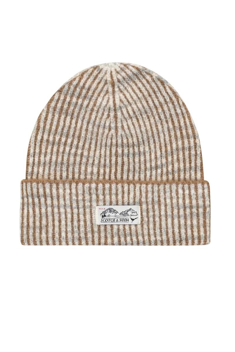 Шапка S&S 2 Color Rib Cuff Beanie SSM53007 272 sc272-taupe