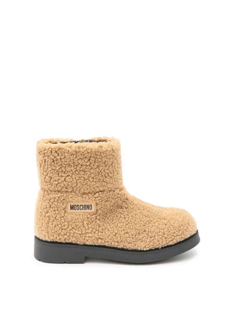 Боти с лого 'faux-shearling' Moschino Kids