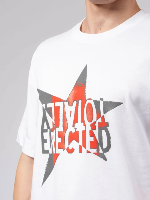 Бяла овърсайз тениска RED STAR M — снимка 5