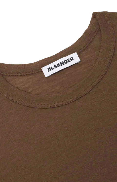 Knit T-Shirt in Taupe — снимка 2