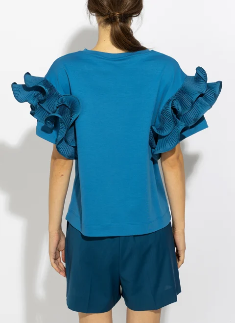 Топ с рюш детайли Max Mara Mxmcostone — снимка 4