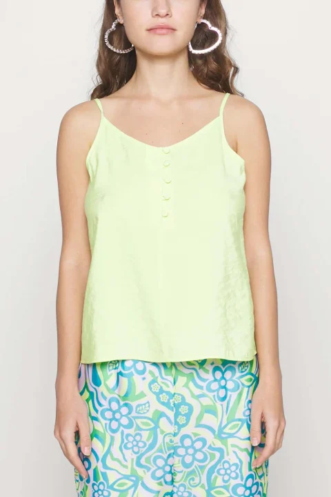Top Vmqueeny Singlet V-Neck Top Wvn Ga 10290455 13-0535 TCX sharp green — снимка 2