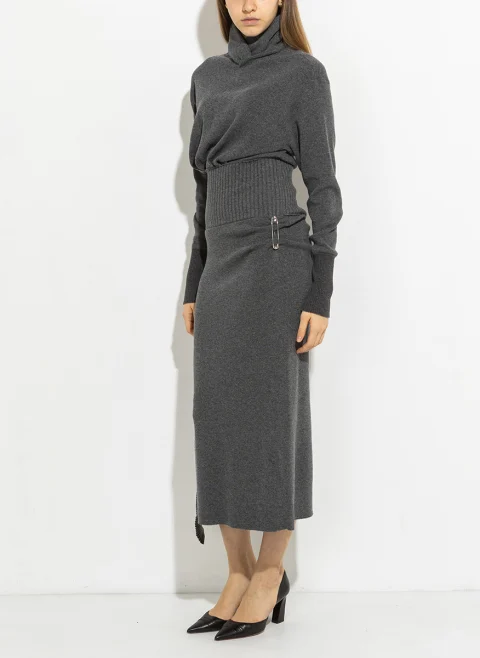 Рокля от плетиво с рипс Lanvin — снимка 5