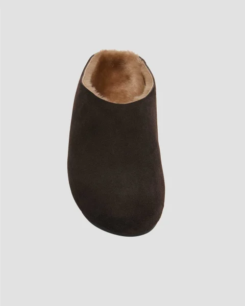Hudson Slide in Suede and Shearling — снимка 3
