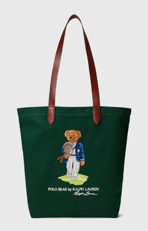 Зелена чанта с Polo Bear принт