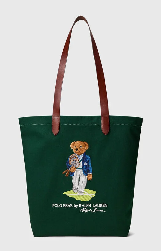 Зелена чанта с Polo Bear принт