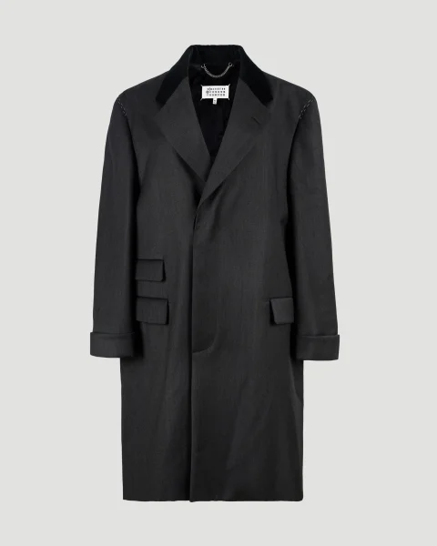 Work-in-Progress Wool Coat in Black