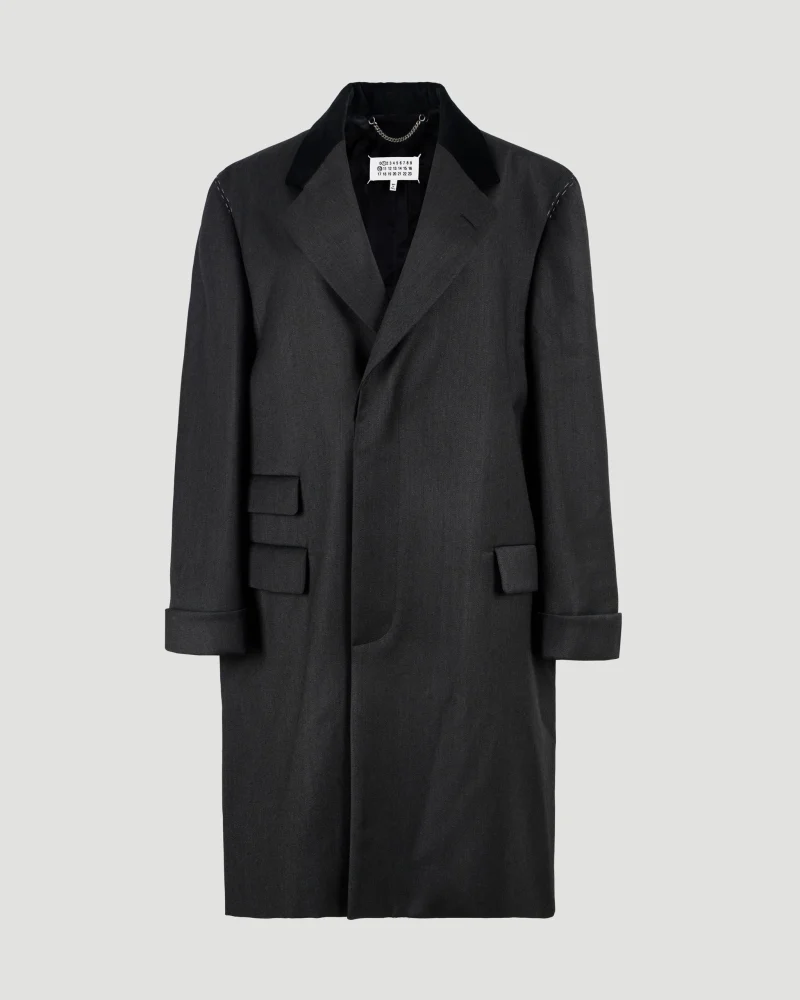 Work-in-Progress Wool Coat in Black