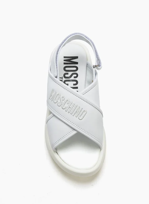 Сандали с лого бродерия Moschino Kids — снимка 5