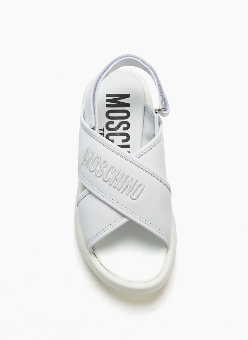 Сандали с лого бродерия Moschino Kids — снимка 5