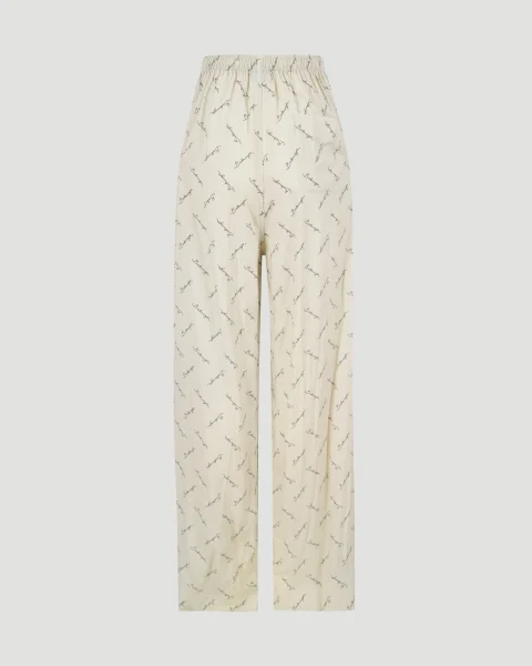 Silk Satin Pants in Beige — снимка 3