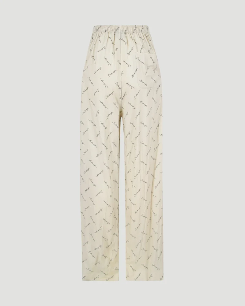Silk Satin Pants in Beige — снимка 3