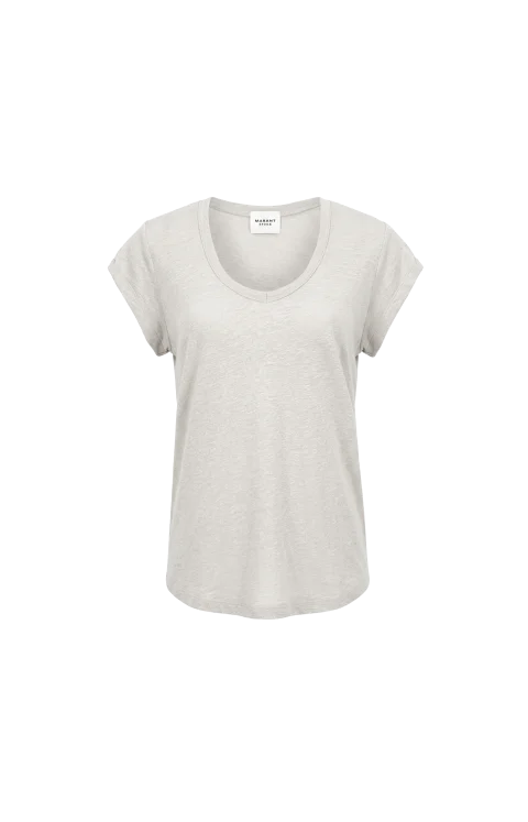 Zankou Short-Sleeve Linen T-Shirt in Ecru