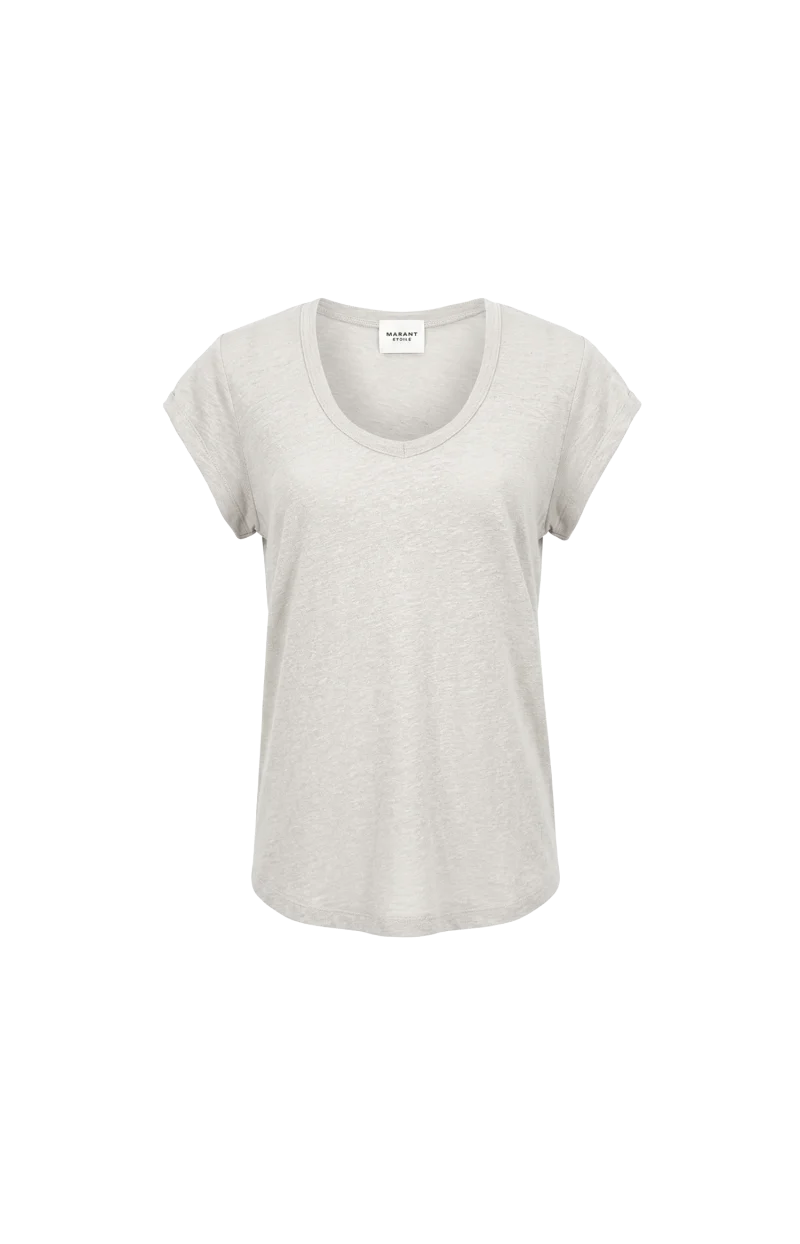 Zankou Short-Sleeve Linen T-Shirt in Ecru