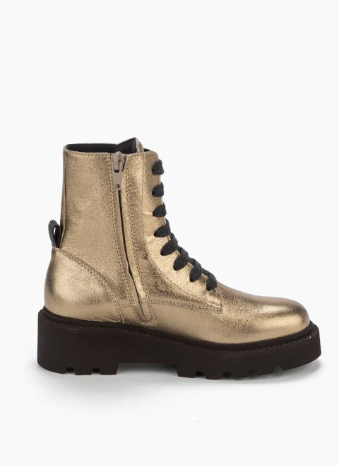 Боти с метален ефект Brunello Cucinelli Kids — снимка 9