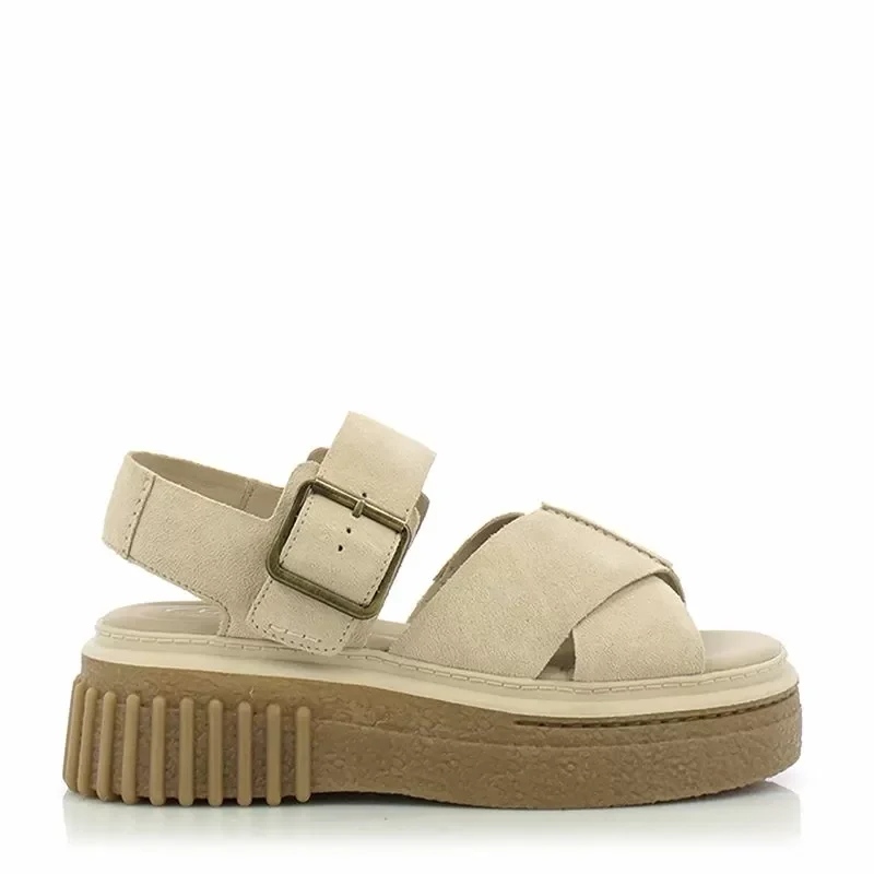 Дамски Сандали На Платформа CLARKS – 26181202 EVAMAR WISH ECRU SUEDE
