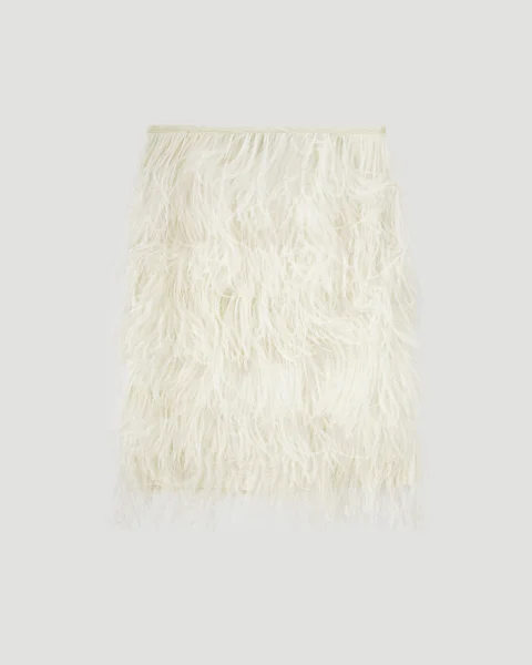 Ostrich Feather Mini Skirt