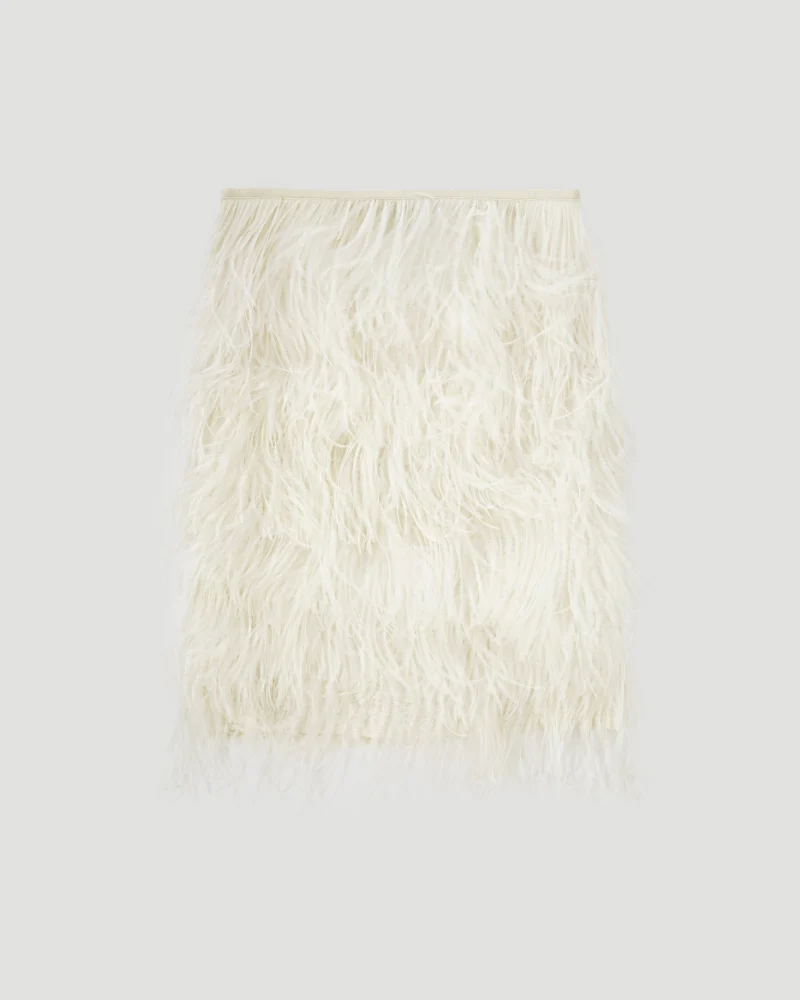 Ostrich Feather Mini Skirt