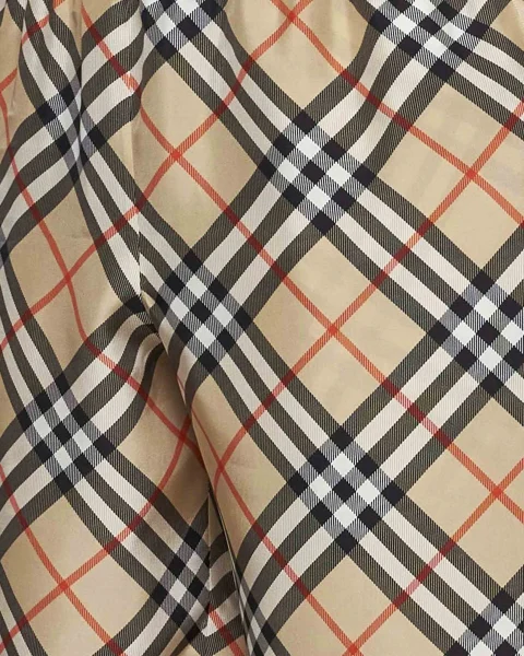 Check Silk Shorts in Sand — снимка 3