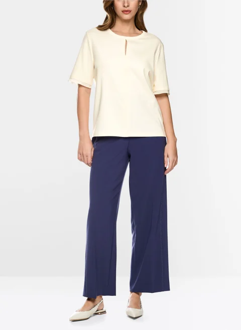 Тишърт с 'cut-out' детайл Marc Cain Collections — снимка 8