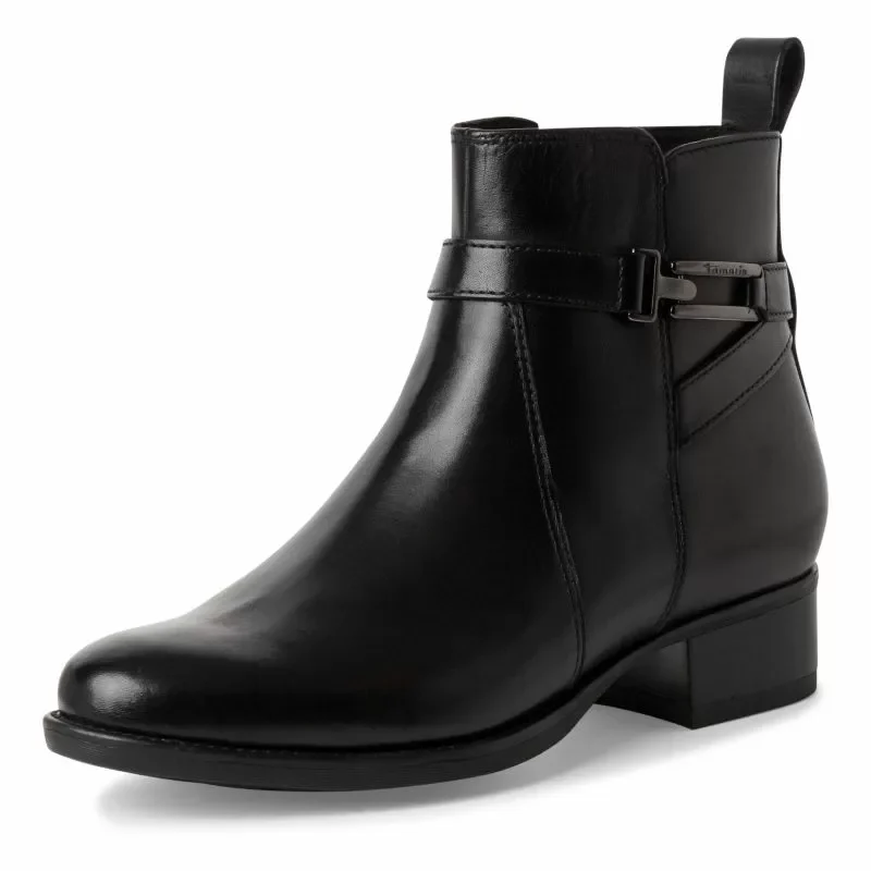 Дамски Равни Боти TAMARIS – 1-25031-43-003 BLACK LEATHER — снимка 3