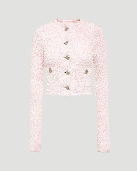 Tweed Cardigan in Pink