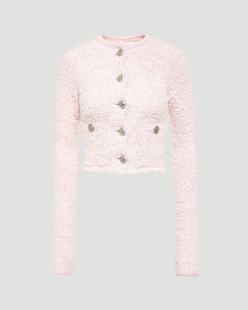 Tweed Cardigan in Pink