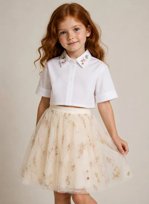 Риза с бродерия Givenchy Kids — снимка 3