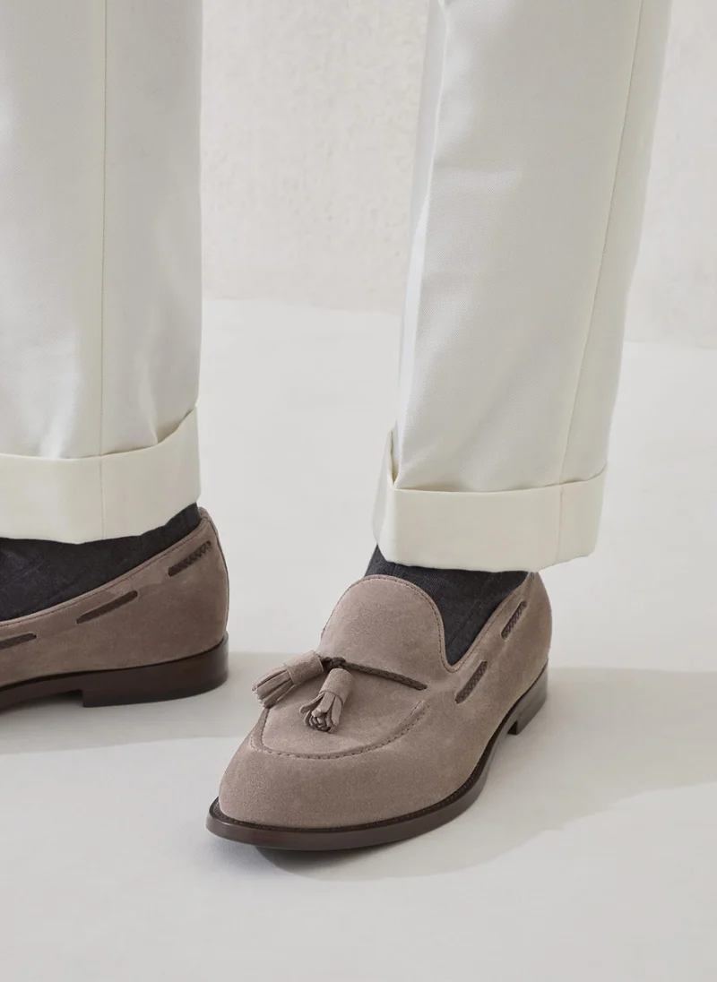Велурени мокасини с пискюли Brunello Cucinelli — снимка 5