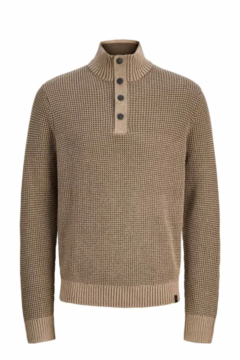 Плетено Jjethan Knit High Neck 12278965 16-1104 TCX crockery
