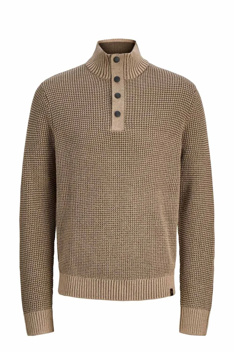 Плетено Jjethan Knit High Neck 12278965 16-1104 TCX crockery