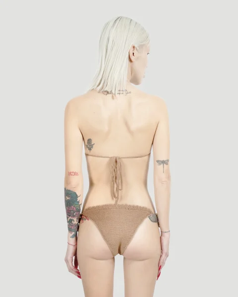 Pearl Crochet Bra in Brown — снимка 3