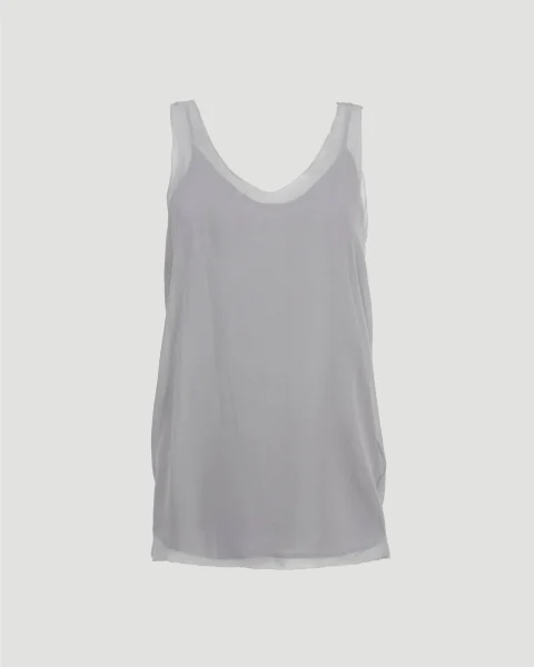 Chiffon Slip Top in Light Grey