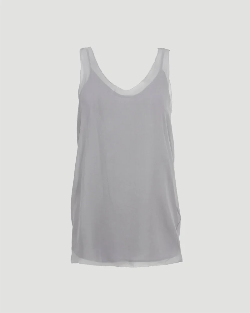 Chiffon Slip Top in Light Grey