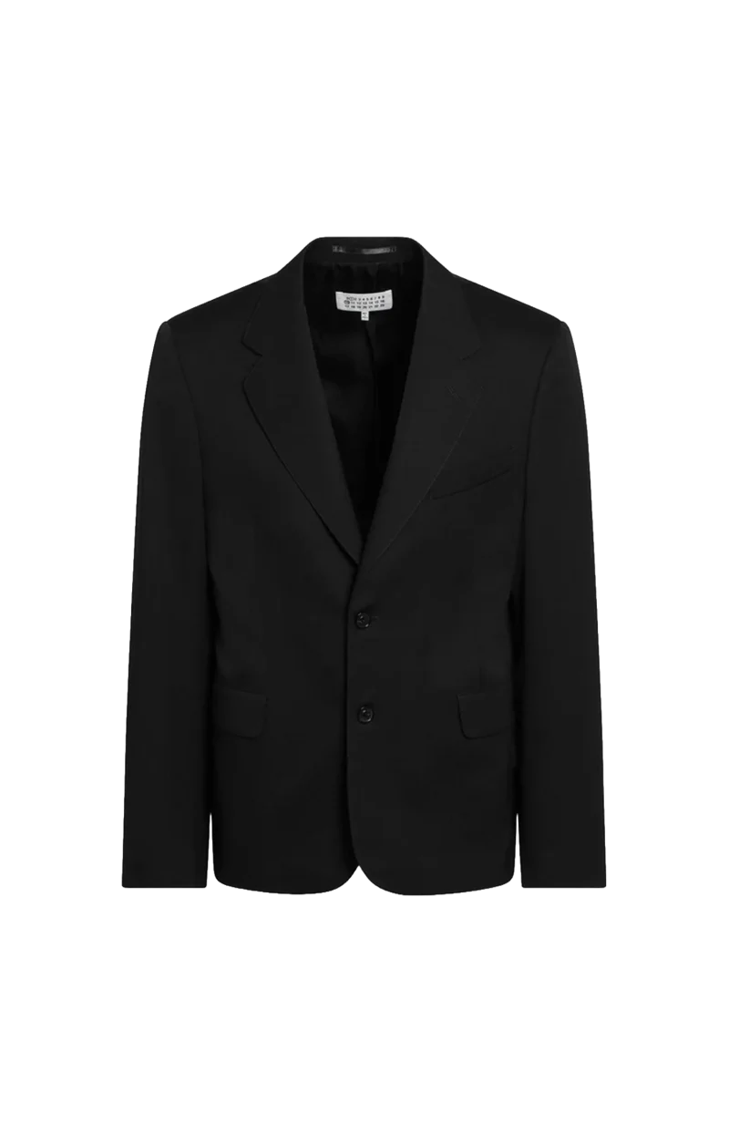 Black Wool Single-Breasted Jacket