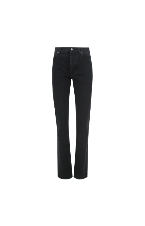 Slim Straight-Leg Jeans in Black