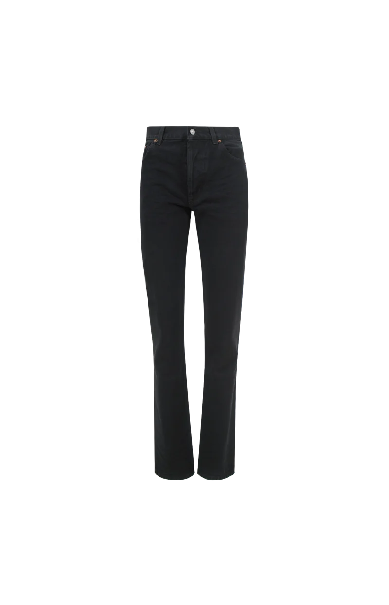 Slim Straight-Leg Jeans in Black