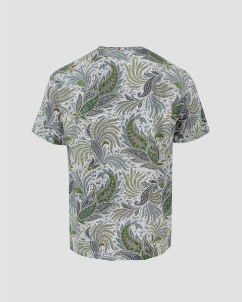 Multicolor Paisley Cotton T-Shirt — снимка 3