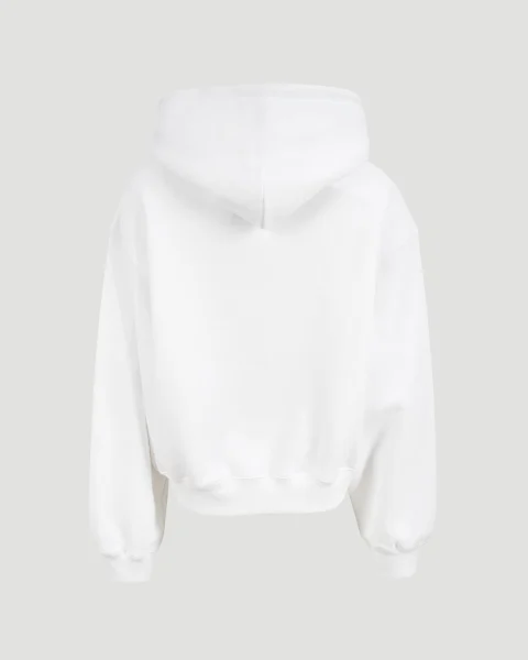 Cotton Hoodie in White — снимка 2