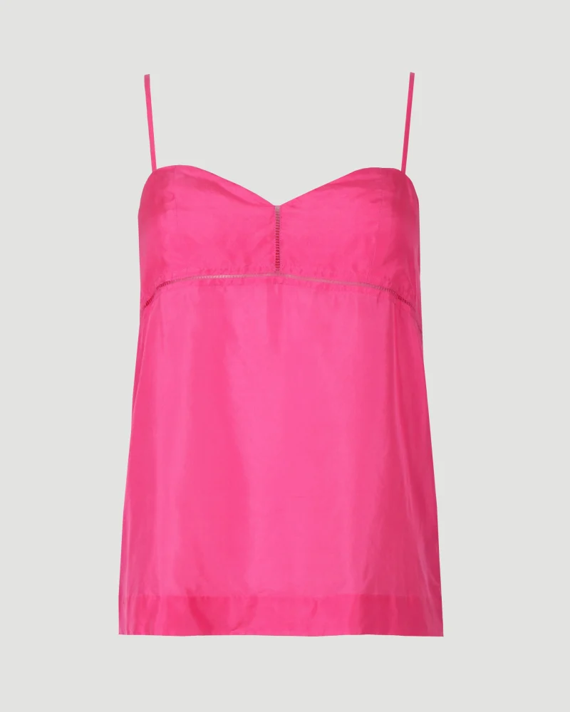 Silk Top in Fuchsia
