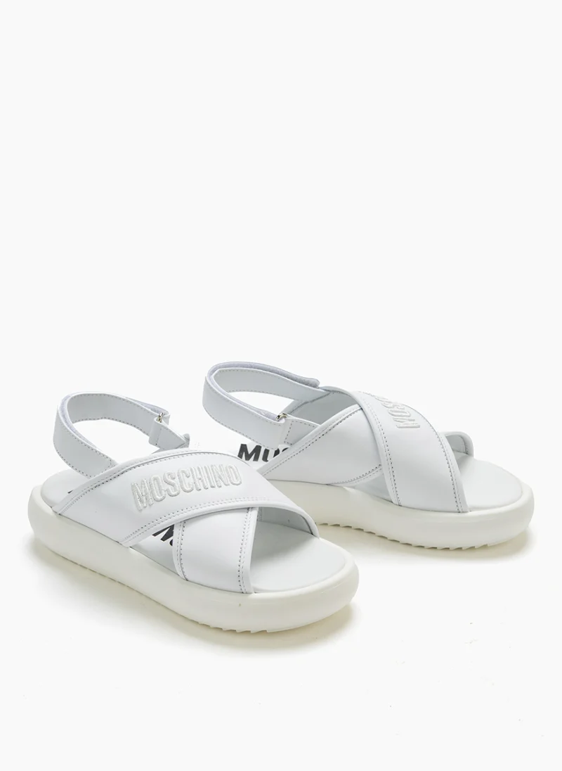 Сандали с лого бродерия Moschino Kids — снимка 2
