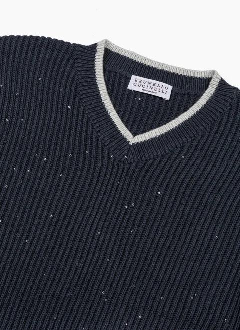 Пуловер с апликирани пайети Brunello Cucinelli Kids 6 — снимка 2