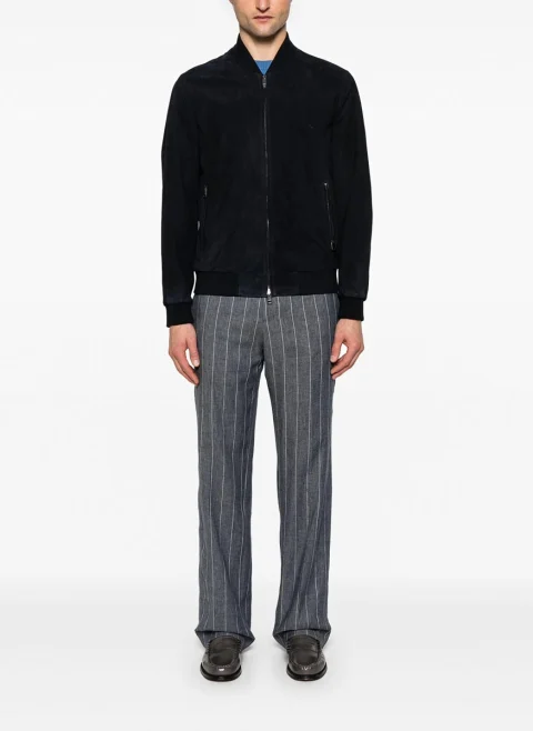 Бомбър яке с перфориран дизайн Brioni — снимка 1