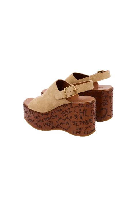Maxime Wedge Sandal Beige — снимка 3