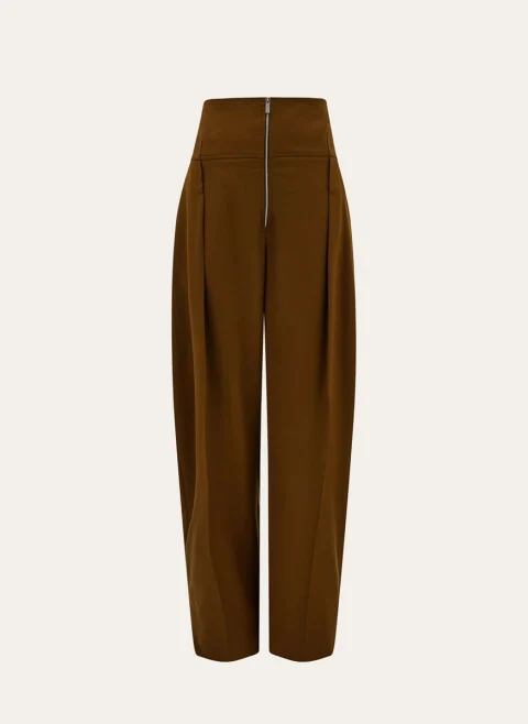 Панталон 'Barrel-Leg' с вълна и кашмир Ferragamo — снимка 2