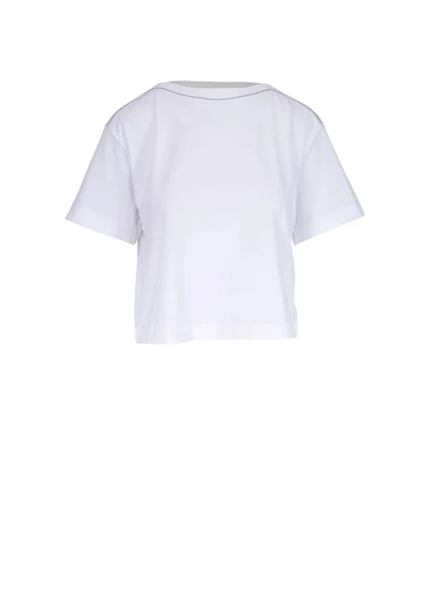 Тишърт с монили Brunello Cucinelli — снимка 6
