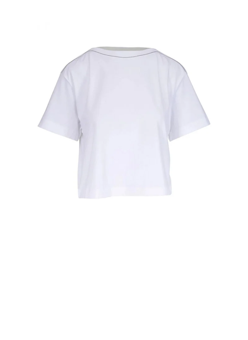 Тишърт с монили Brunello Cucinelli — снимка 6